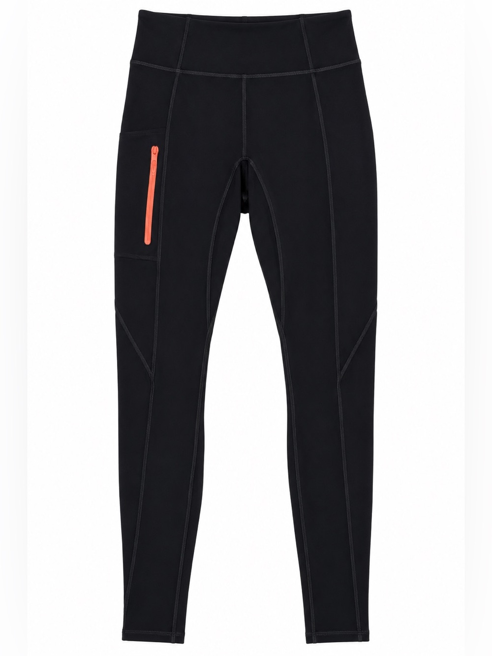 Free People FP Movement Black Athletic Leggings Orange Zip Pocket XS